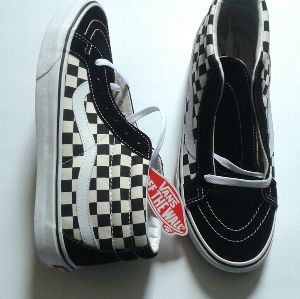 New Vans Checkerboard Mid Old Skool Sneakers